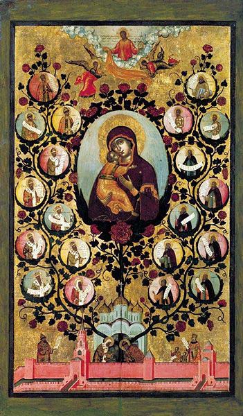 Simon Ushakov Praise to Icons of Virgin Mary of Vladimir.